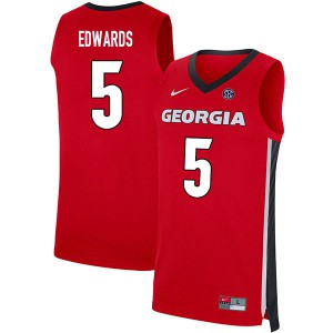 Men Anthony Edwards Red UGA #5 Basketball Jerseys