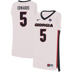 Men Anthony Edwards White Georgia #5 Player Jersey