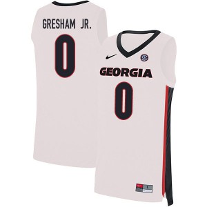 Men Donnell Gresham Jr. White UGA #0 Basketball Jerseys