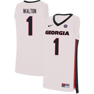 Men's Jaykwon Walton White UGA #1 NCAA Jerseys