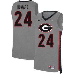 Mens Rodney Howard Gray Georgia Bulldogs #24 Basketball Jerseys