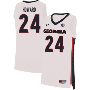 Mens Rodney Howard White Georgia #24 NCAA Jersey