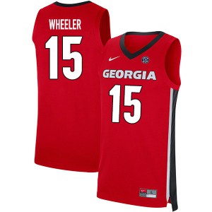 Men Sahvir Wheeler Red UGA Bulldogs #15 Stitched Jerseys