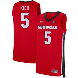Mens Justin Kier Red Georgia Bulldogs #5 University Jerseys