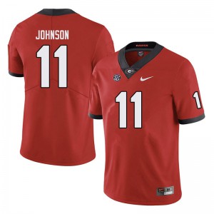 Mens Jermaine Johnson Black Georgia #11 Stitched Jersey