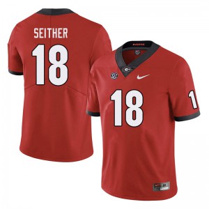 Men Brett Seither Red Georgia #18 Official Jersey