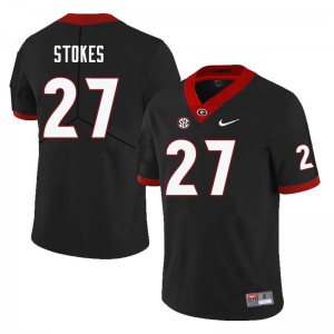 Men Eric Stokes Black University of Georgia #27 Football Jerseys