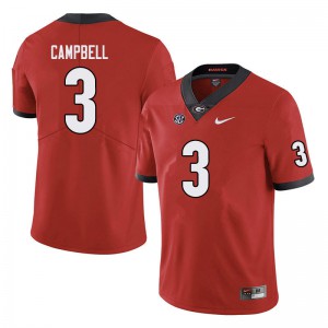 Men Tyson Campbell Black University of Georgia #3 Football Jerseys