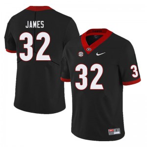Mens Ty James Black University of Georgia #32 Player Jerseys