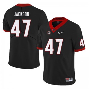 Mens Dan Jackson Black Georgia Bulldogs #47 NCAA Jerseys