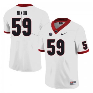 Men's Steven Nixon White Georgia Bulldogs #59 Stitched Jerseys