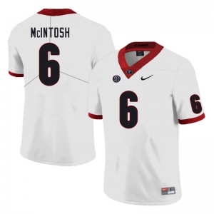 Men's Kenny McIntosh White Georgia Bulldogs #6 Stitch Jerseys