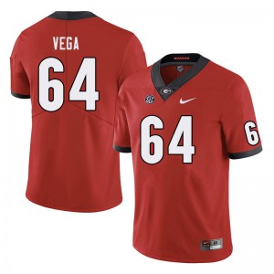 Mens JC Vega Red UGA #64 Stitched Jersey