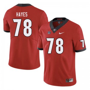 Mens D'Marcus Hayes Red Georgia Bulldogs #78 NCAA Jersey