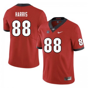 Men Jackson Harris Red Georgia Bulldogs #88 Stitch Jerseys