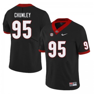 Men's Noah Chumley Black Georgia Bulldogs #95 Stitch Jersey