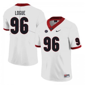 Mens Zion Logue White Georgia #96 Official Jersey