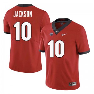 Mens Kearis Jackson Red Georgia #10 Football Jersey