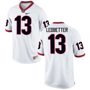 Men Jonathan Ledbetter White Georgia Bulldogs #13 Stitch Jersey
