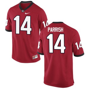 Men Malkom Parrish Red Georgia Bulldogs #14 College Jerseys