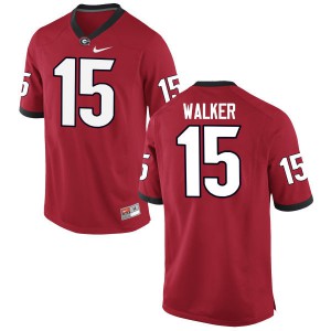 Men DAndre Walker Red Georgia Bulldogs #15 Official Jerseys