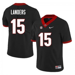 Men Matt Landers Black UGA Bulldogs #15 University Jerseys