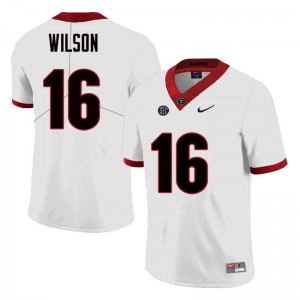 Men's Divaad Wilson White UGA Bulldogs #16 NCAA Jerseys