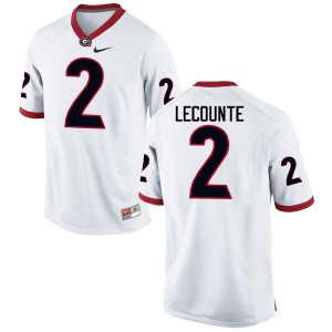 Mens Richard LeCounte White Georgia #2 Football Jerseys