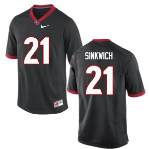 Mens Frank Sinkwich Black University of Georgia #21 Football Jersey