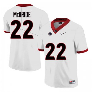 Mens Nate McBride White Georgia Bulldogs #22 University Jerseys