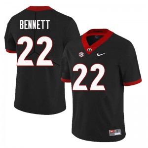 Men's Stetson Bennett Black Georgia Bulldogs #22 NCAA Jersey