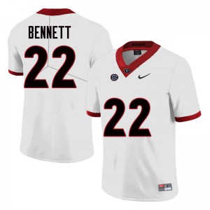 Men's Stetson Bennett White University of Georgia #22 Football Jersey