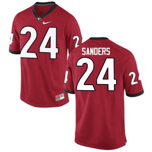 Men's Dominick Sanders Red Georgia Bulldogs #24 Embroidery Jersey