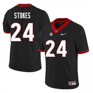 Men Eric Stokes Black Georgia Bulldogs #24 NCAA Jerseys