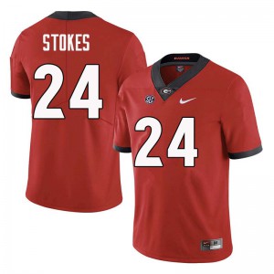 Men's Eric Stokes Red Georgia #24 Football Jerseys