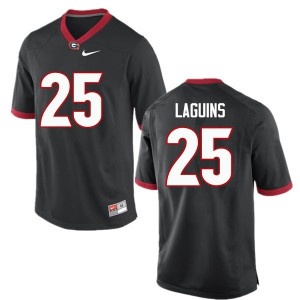 Men's Jaleel Laguins Black UGA Bulldogs #25 Stitched Jersey