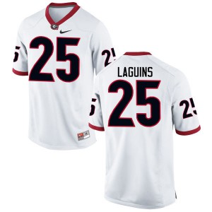 Men Jaleel Laguins White UGA #25 Stitch Jerseys