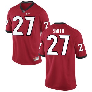Mens KJ Smith Red Georgia #27 Embroidery Jersey
