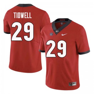 Mens Lofton Tidwell Red UGA Bulldogs #29 Alumni Jerseys