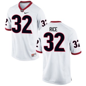 Mens Monty Rice White Georgia #32 Official Jerseys