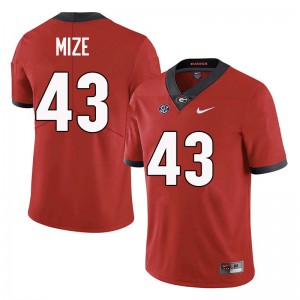 Men's Isaac Mize Red Georgia #43 Football Jerseys