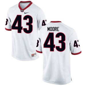 Mens Nick Moore White Georgia Bulldogs #43 Stitch Jersey