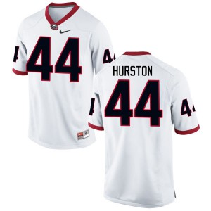 Men's Justin Hurston White University of Georgia #44 Stitch Jersey