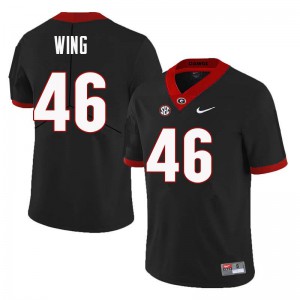 Men Andrew Wing Black UGA Bulldogs #46 Stitched Jerseys