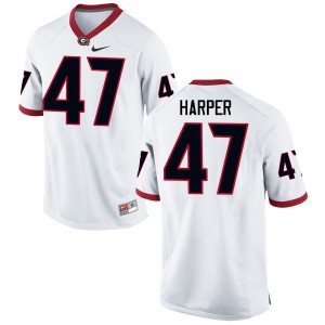 Mens Daniel Harper White Georgia Bulldogs #47 Stitch Jersey