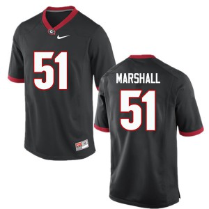 Men David Marshall Black UGA Bulldogs #51 Football Jerseys