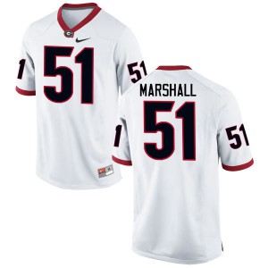 Men David Marshall White UGA #51 Official Jersey