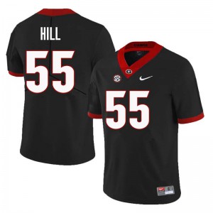 Men Deontrey Hill Black Georgia #55 College Jerseys