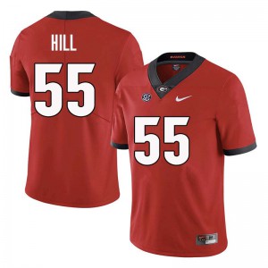 Men's Deontrey Hill Red Georgia #55 Embroidery Jersey