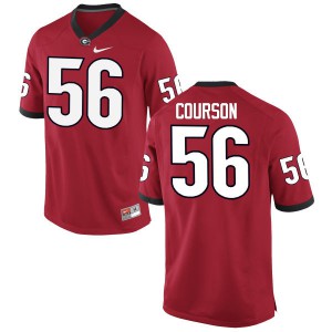 Mens John Courson Red Georgia Bulldogs #56 Alumni Jersey
